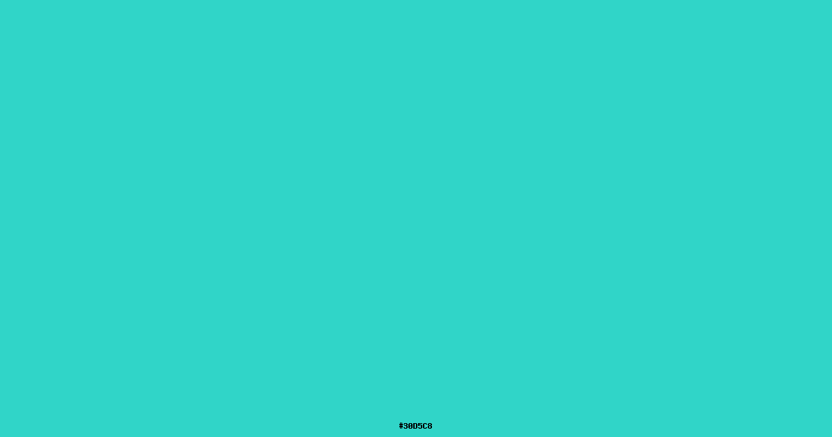 Turquoise #30D5C8 - HEX, RGB, CMYK, Palettes & Combinations